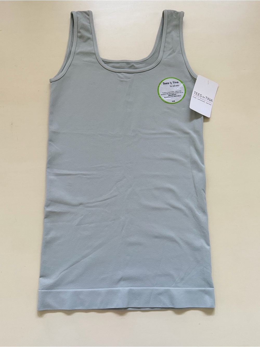 Cement Grey Tank Top with Scoop Neck